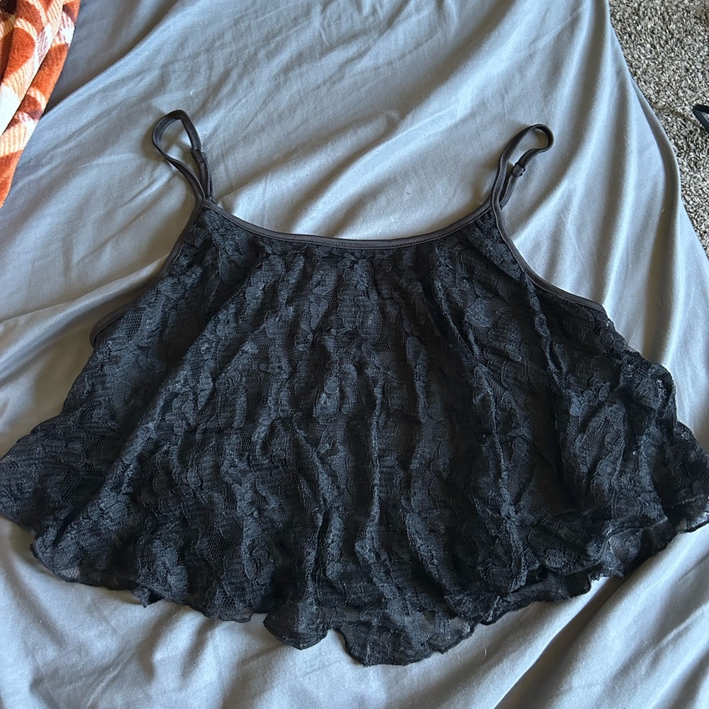 Large Black Lace Tank Top